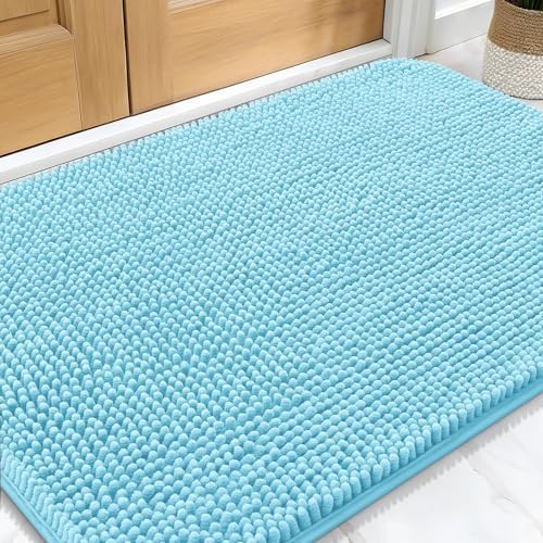 OLANLY Dog Door Mat for Muddy Paws 32x20, Super Absorbent Chenille Mud Mat