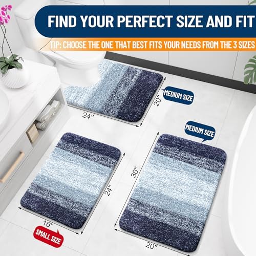OLANLY Bathroom Runner Rug 70x20, Extra Soft Absorbent Microfiber Bath Rugs