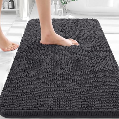 OLANLY Bathroom Rugs 32x20, Extra Soft Absorbent Chenille Bath Rugs