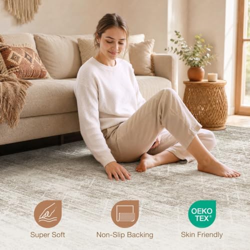 cotiled Boho 8x10 Area Rugs for Living Room: Large Moroccan Washable Rug