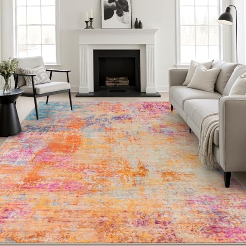 9x12 Area Rug Living Room: Modern Washable Soft Carpet Galaxy Haze