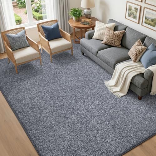 5x7 Grey Blue/White Area Rug Non-Slip Washable Soft for Living Room Bedroom