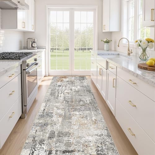 LOONGRUG Runner Rug 3x10 Washable Non-Slip Kitchen Neutral Modern Rug