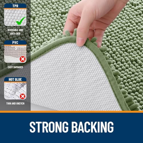 OLANLY Toilet Rugs U-Shaped 20x20, Soft Absorbent Chenille Contour Rugs