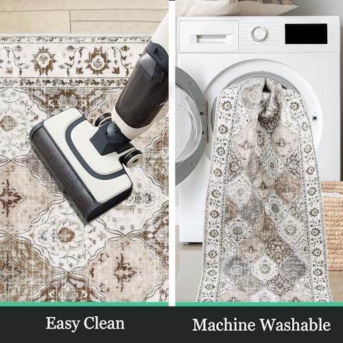 HEBE Hallway Runner Rug 2'x6', Washable Non Slip Kitchen Rug Runner