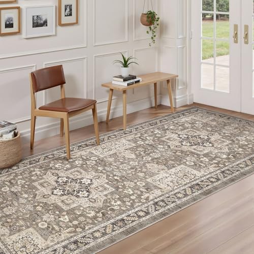 cotiled 3x12 Hallway Runner Rug for Entryway, Non-Slip Vintage, Brown