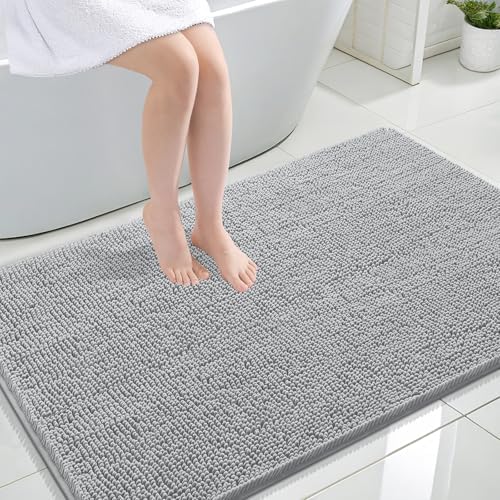 OLANLY Large Bathroom Rugs 44x32, Extra Soft Absorbent Chenille Bath Rugs