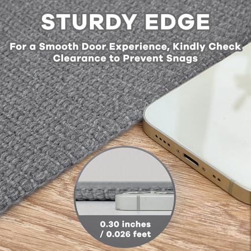 EARTHALL Washable Runner Rug, Non Slip Hallway Runner, 2x8 Ft, Dark Gray