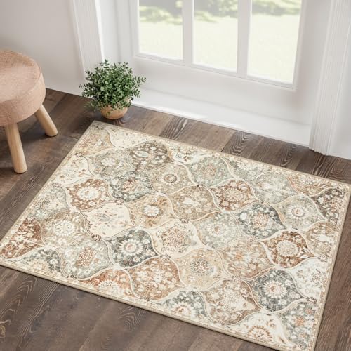 Lahome Moroccan Entryway Rug, 2x3 Kitchen Rugs Non Slip Washable