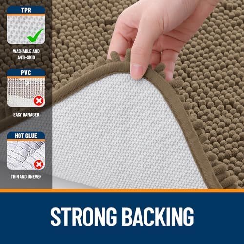OLANLY Large Bathroom Rugs 47x32, Extra Soft Absorbent Chenille Bath Rugs