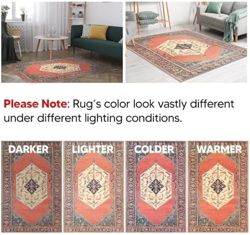 Keen Home Design Vintage Washable Runner Rug, Non-Slip Low Pile, 2x10