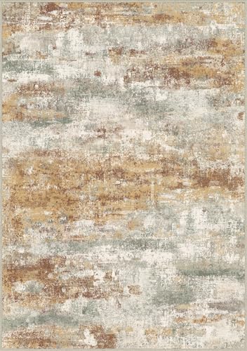 BEIMO 5x7 Area Rug for Bedroom, Orange Green Washable Abstract Non Slip Rug