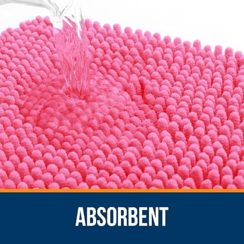 OLANLY Large Bathroom Rugs 47x32, Extra Soft Absorbent Chenille Bath Rugs