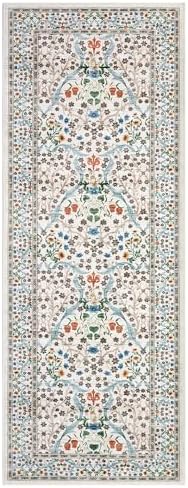 GarveeHome Floral Hallway Runner Rug, 2.5x8 Kitchen Runner Rugs, Washable Non Slip Entryway Rugs Indoor, Ultra-Thin Stain Resistant Carpet Floor Mat for Laundry Room, Beige