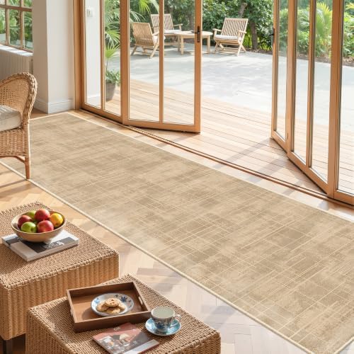 2x12 Runner Rug Non Slip,Washable Hallway Runner Rug,Brown