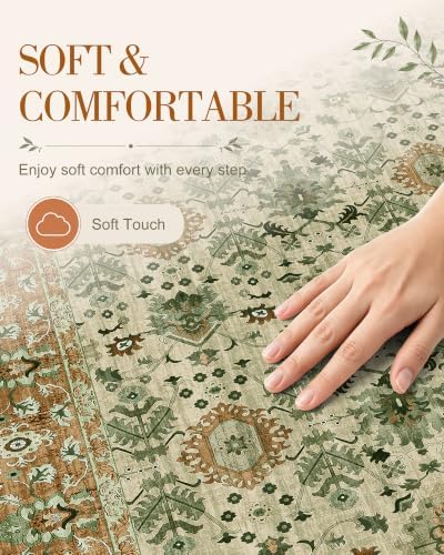 OLANLY 2x6 Washable Runner Rug, Soft Non Slip Carpet for Hallway Kitchen