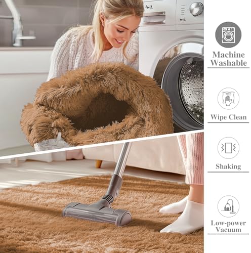 OLANLY 2x5 Machine Washable Runner Rugs for Hallway, Soft Fluffy Shaggy Bedside Rugs for Bedroom, Living Room, Indoor Floor Carpet for Kids Girls and Boys, Nursery Rooms, Home Decor Aesthetic, Khaki