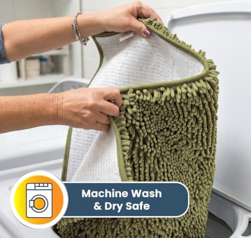 Muddy Mat® | Super Water Absorbent Door Mat Indoor, Microfiber Quick Dry Chenille Entryway Rug, Slip Resistant Front Door Mat, Indoor Mats for Entryway, Machine Washable Pet Rug, Sage 32" x 40"