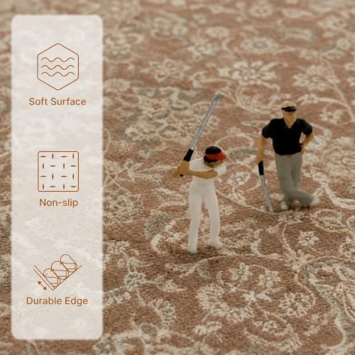 Washable 4'x6' Vintage Area Rug for Bedroom Living Room