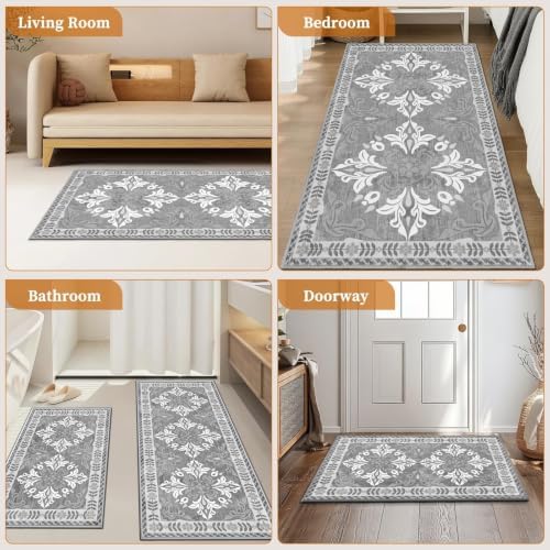 Kitchen Rugs Set of 3, Non Slip Washable Floor Mats with Water Absorbent