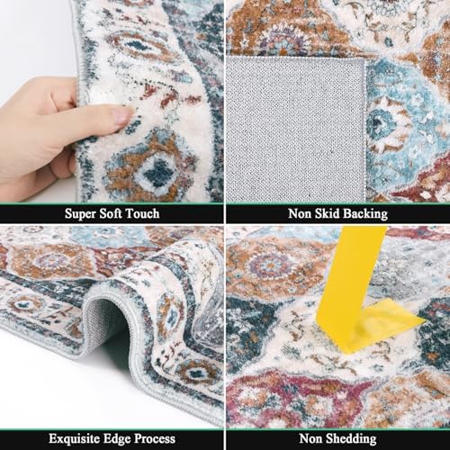 HEBE Hallway Runner Rug 2'8''x8', Washable Non Slip Kitchen Rug Runner