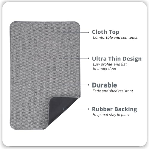 Bosap Bath Mat,Ultra Thin Bathroom Rugs,Rubber Bath Mats for Bathroom,No Slip Bath Rugs,Quick Dry,Machine Washable,Low Pile,Absorbent,Shower Outside,Sink,Home Decor Accessories.Grey,2'x3'(24x36inch)
