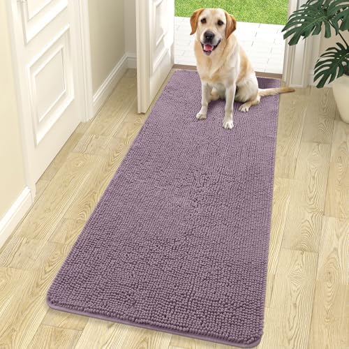 OLANLY Dog Door Mat for Muddy Paws 70x24, Super Absorbent Chenille Mud Mat