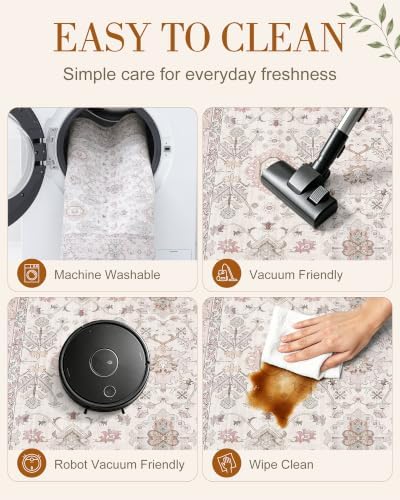 OLANLY 2x3 Washable Small Rug Non Slip Indoor Door Mat for Entryway Bedside