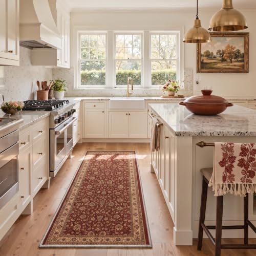 Bavni 2x3 Doormat, Vintage Floral Washable Non Slip Area Rug for Entrance