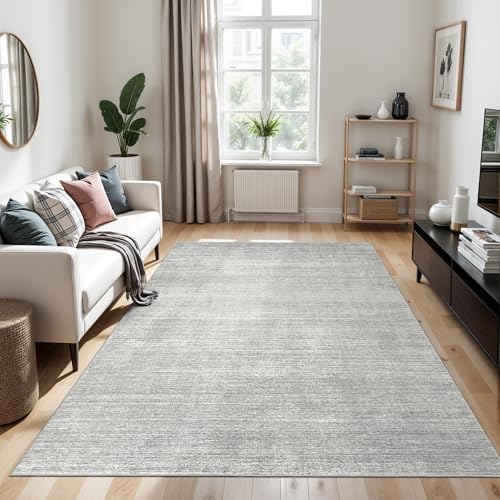 Valenrug 5x8 Area Rug Non Slip, Large Washable Rugs for Living Room, Grey