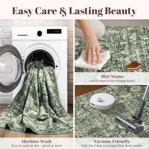 Homemate Washable Rug 8x10 Area Rugs - Vintage Rugs for Living Room