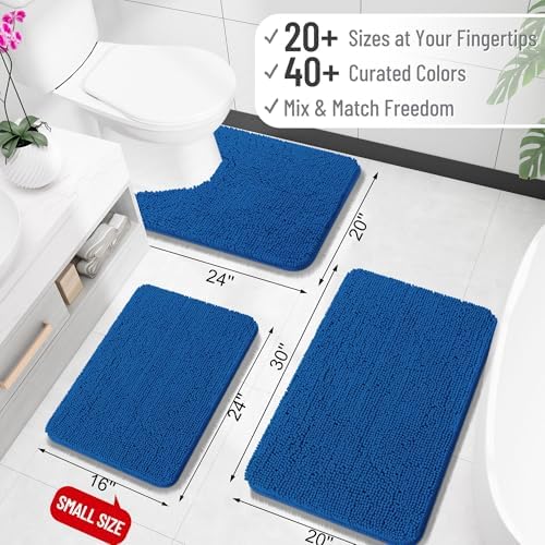 OLANLY Large Bathroom Rugs 44x32, Extra Soft Absorbent Chenille Bath Rugs