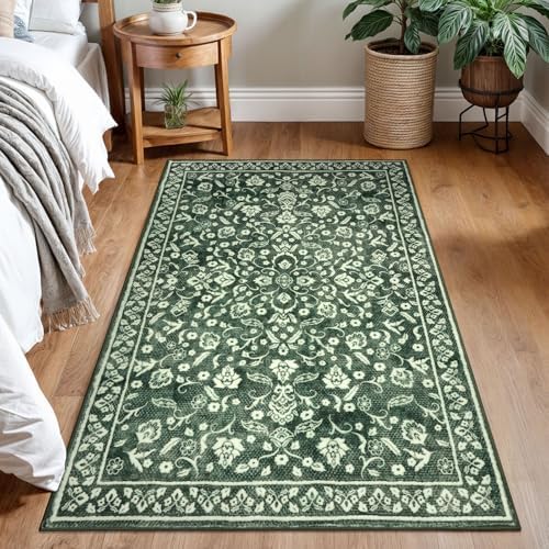 Vintage Washable Rugs for Entryway 3x5 Area Rug Non Slip Door Mat