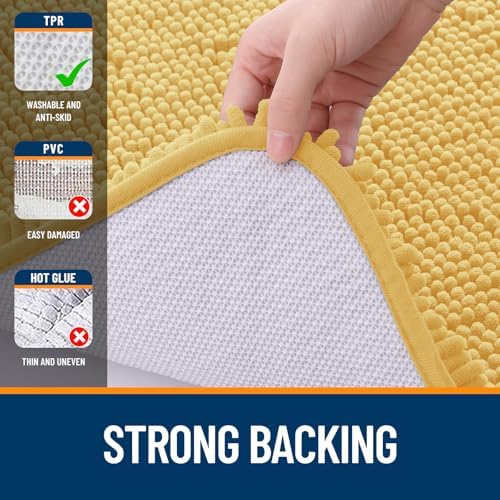 OLANLY Bathroom Rugs 34x21, Extra Soft Absorbent Chenille Bath Rugs