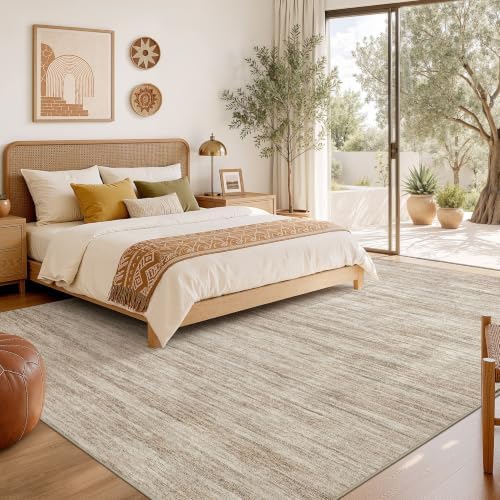 Nakagishi Boho 10x14 Area Rug Living Room Rugs Machine Washable Dark Brown