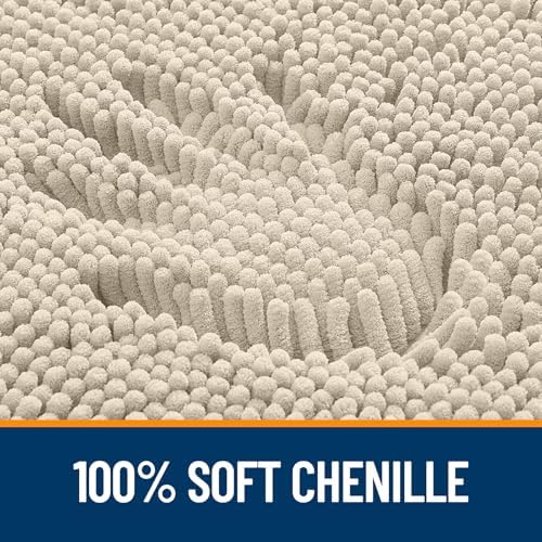 OLANLY Large Bathroom Rugs 70x46, Extra Soft Absorbent Chenille Bath Rugs
