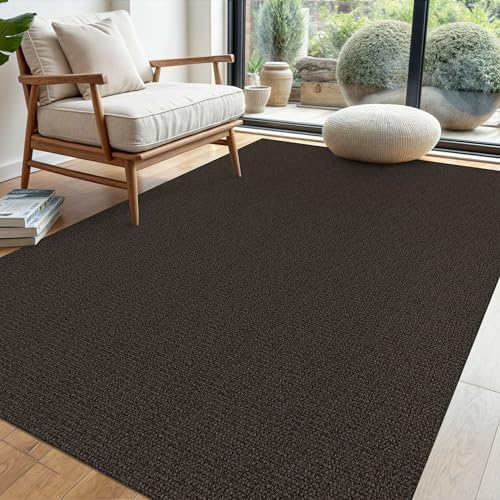 EARTHALL Washable Area Rug, Non Slip Entryway Rug, 4x6 Ft, Taupe/Coffee