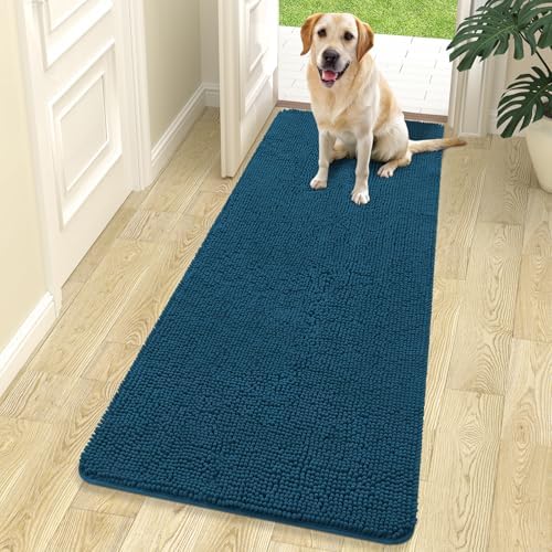 OLANLY Dog Door Mat for Muddy Paws 70x24, Super Absorbent Chenille Mud Mat