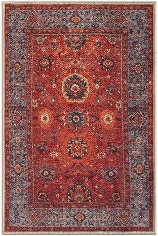 Keen Home Design Vintage Washable Entryway Rug, Non-Slip Low Pile, 2x3