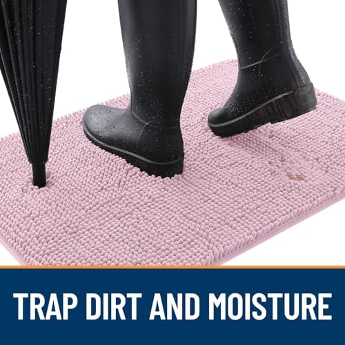 OLANLY Dog Door Mat for Muddy Paws 54x24, Super Absorbent Chenille Mud Mat