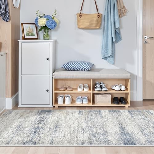 2x6 Runner Rug Non Slip,Washable Hallway Runner Rug,Blue
