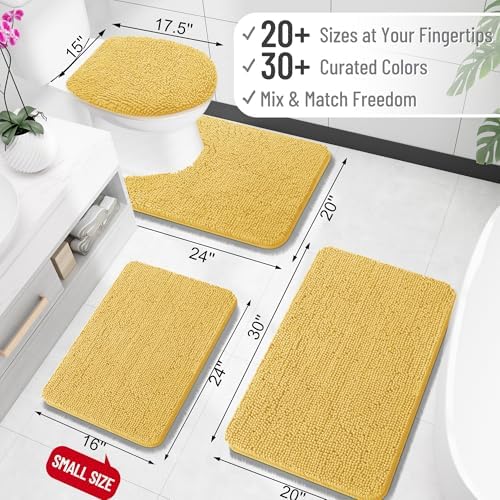 OLANLY Bathroom Rugs 34x21, Extra Soft Absorbent Chenille Bath Rugs