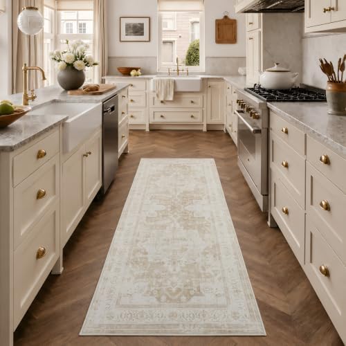 2x6 Hallway Washable Runner Rug : Vintage Soft Kitchen Runner