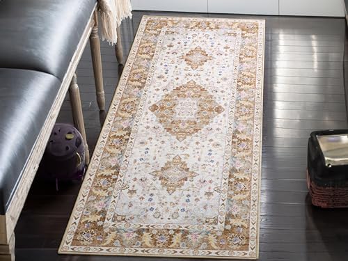 Amearea Vintage Design Runner Rugs for Living Room, 2x6 Gold Runner Rug