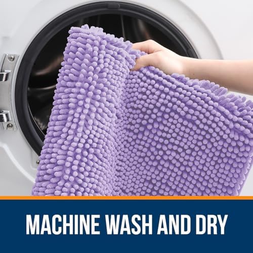 OLANLY Large Bathroom Rugs 59x35, Extra Soft Absorbent Chenille Bath Rugs