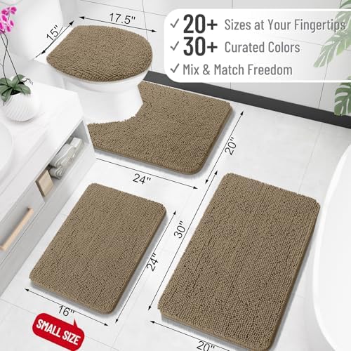 OLANLY Bathroom Rugs 34x21, Extra Soft Absorbent Chenille Bath Rugs
