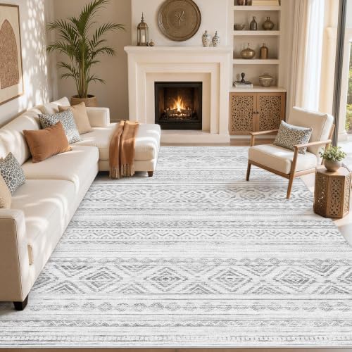 cotiled Boho 10x12 Area Rug for Living Room: Large Moroccan Washable Rug