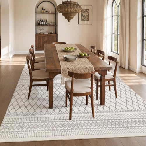 cotiled Boho 10x14 Area Rug for Living Room: Large Moroccan Washable Rug