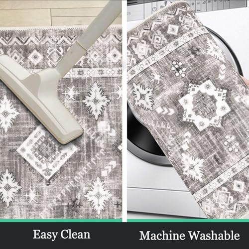 HEBE Boho Kitchen Rugs Set of 3, Non Slip Washable Kitchen Mats for Floor