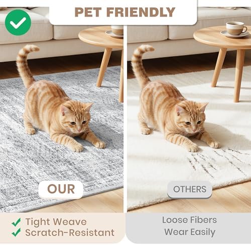Kitchen Rugs Sets of 3, 2x3 2x4 2x5 Rug Runner,Grey
